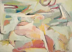 Alan Warren, Reclining Figure, 1967, oil on masonite