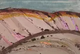 Central Australian Landscape by Sidney Nolan, c.1972, mixed media on paper, sold Mar 2021