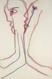Beckett by Sidney Nolan, 1978, oil pastel on paper, sold Mar 2021