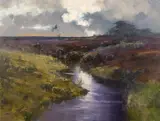Herman Pekel, Aubergine Landscape, oil on canvas