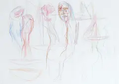 Ken Whisson, All Sorts of Sweetness, 2012, wax crayons on paper