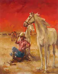 D'Arcy Doyle, Keeping Watch, oil on board