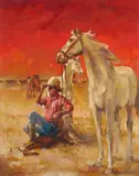 D'Arcy Doyle, Keeping Watch, oil on board