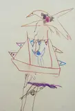 Marine by Sidney Nolan, 1977, mixed media on paper, sold Dec 2020