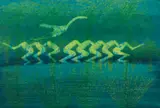 New Guinea Dance by Sidney Nolan, 1972, mixed media on paper, sold Dec 2020