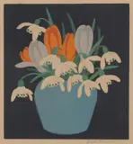 Hall Thorpe, Crocus and Snow Drops, c.1922, colour woodcut