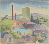 Alan Sumner, Grey Roofs, Prahran, 1944-1946, screenprint, edition of 40