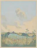 Hall Thorpe, Summer, colour woodcut