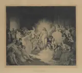 Life in the Temple by Norman Lindsay, 1937, etching 15/35, sold Nov 2020