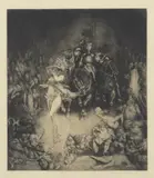 The Innocents by Norman Lindsay, 1925, etching 54/55, sold Nov 2020