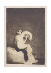 Norman Lindsay, i. The Fan, 1917, ii. Copper Etching Plate, 'The Fan'