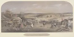 Forest Creek, Mount Alexander Diggings from the Base of Red Hill Near Argus Office, Looking Towards Castlemaine by S.T. Gill, 1852, colour lithograph with hand colouring, sold Nov 2020