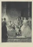 The King, The Queen, The Lady by Norman Lindsay, 1932, etching 55/55, sold Nov 2020