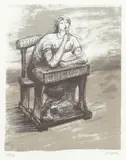 Henry Moore, Girl Seated at Desk, 1974, lithograph IX/X