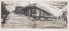 Ben Quilty, The White Ute, 2006, etching from two plates A/P