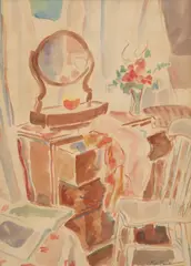 Interior Scene by Thea Proctor, watercolour on paper, sold Oct 2020