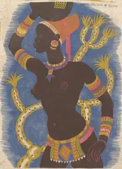Eileen Mayo, Water Carrier, 1937, linocut, ed.14/30