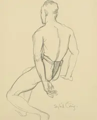Sybil Craig, Male Nude, c.1930s, pencil on paper