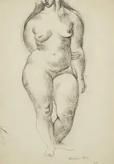Constance Stokes, Nude, 1950, ink on paper