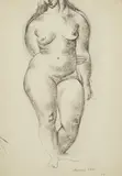 Constance Stokes, Nude, 1950, ink on paper