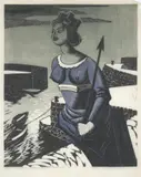 Lesbia Thorpe, Early Morning Charleston's Harbour, linocut on rice paper ed. 6/9