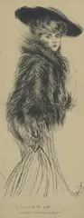 Aileen Dent, Madame Helleu, 1908, pen and ink on paper