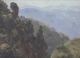 Sara Levi, Blue Mountains, oil on board