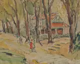 Jessie MacQueen MacKintosh, Fitzroy Gardens, watercolour and ink on paper