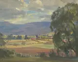 Cathleen Edkins, Landscape, oil on canvasboard