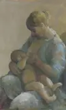 Margaret Cilento, Mother and Child, 1986, oil on panel