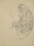 Dora Chapman, Studio Sketch (Mother and Child) c. 1930's