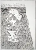 Steven Ajzenberg, A Tiny Tot Drawing Herself, 2018, ink and watercolour on paper