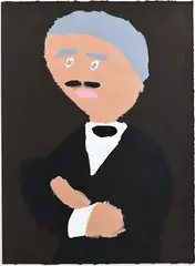 Pat Francis, Untitled (Portrait of Henri Rochefort after Manet), 2019, acrylic on paper
