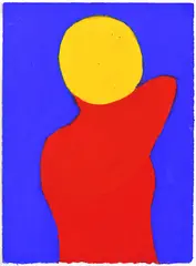 Untitled (figure in red) by Julian Martin, 2019, pastel on paper, sold Jun 2020