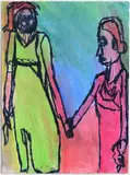 Adrian Lazzaro, Untitled, 2018, acrylic, marker and pastel on paper