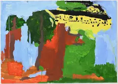 Chris Sahyoun, Untitled (Out the Arts Project Australia window), 2019, acrylic and greylead pencil on paper