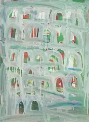 Warren O'Brien, Windows, 2016, acrylic, ink and pastel on paper