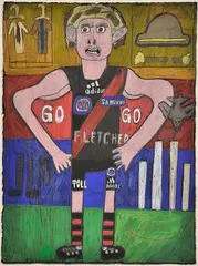 Adrian Salvatore, Dustin Fletcher, 2011, greylead and colour pencil on paper