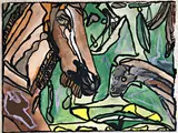 Bronwyn Hack, Untitled (Horse), 2019, gouache on paper