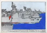 Samraing Chea, There were warships manoeuvring along the ocean by the Chinese Navy, 2019, colour and greylead pencil on paper