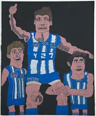 Brent Harvey's VFL/AFL Games Record by Adrian Salvatore, 2016, greylead and colour pencil on paper, sold Jun 2020