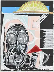 Michael Camakaris, Untitled, 2019, collage, fine liner, greylead pencil, ink and paint pen on paper