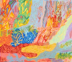 Waterfall by Georgia Szmerling, 2018, acrylic on canvas, sold Jun 2020