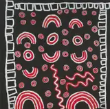 Alec Baker, Wiltja Munu Tjukula (Traditional Shelters and Waterholes), synthetic polymer paint on linen