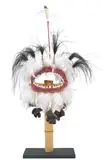 Ricardo Idagi, Baizam Tirig (Shark's Teeth) Merian Mask From the Torres Strait Islands, 2008, bamboo, coconut leaf, pandanus raffia, natural pigments, feathers, mussel shell, seed pods, goa nuts and cane