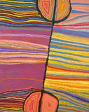 Judy Watson Napangardi, Mina Mina - Hairstring, 2006, synthetic polymer paint on linen