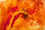Samantha Hobson, Burn Grass Season - Hot Day (Lockhart River), 2001, synthetic polymer paint, pigment and polyurethane on canvas
