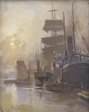 Robert Taylor-Ghee, On The Yarra, oil on board