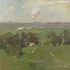 Pastoral Landscape by William Beckwith McInnes, oil on board, sold Sep 2020