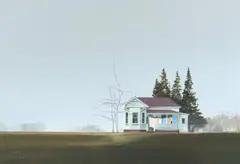 Philip Markham, Winter Washday, 1985, acrylic on board